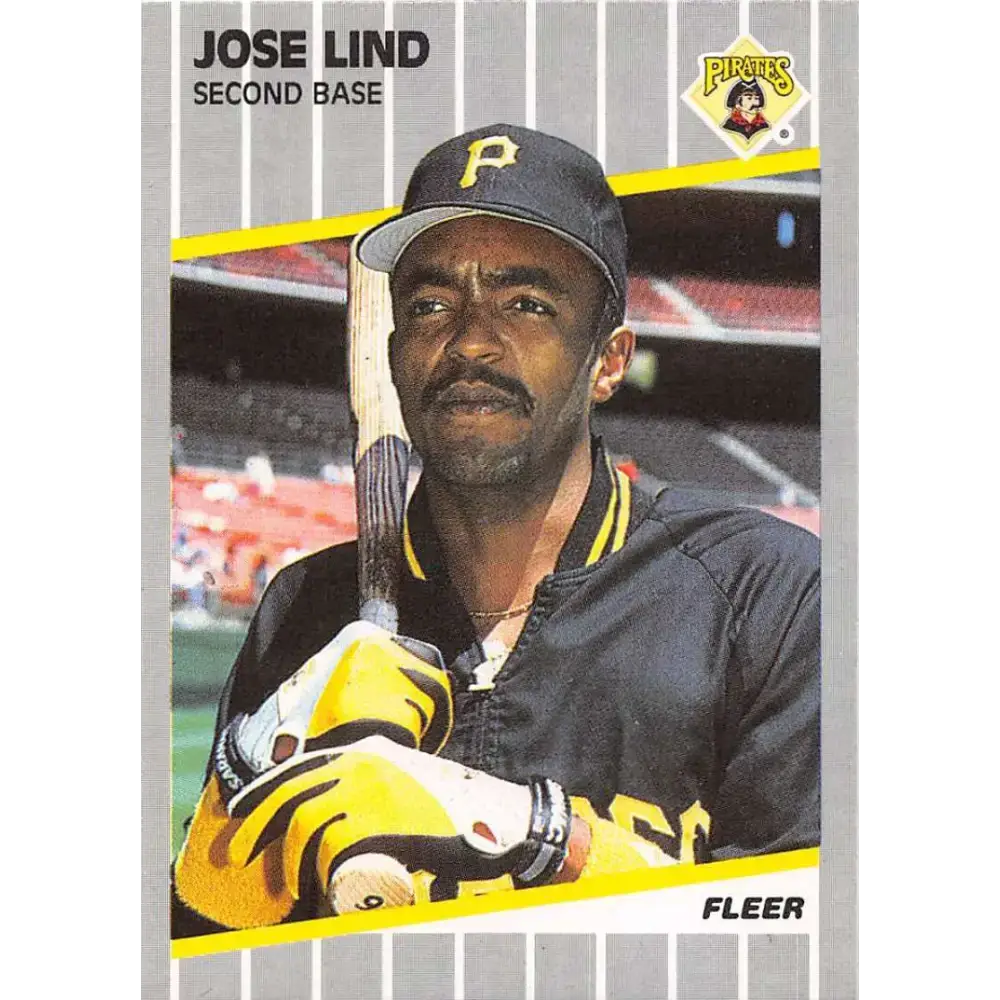 1989 Fleer #214 Jose Lind EX Excellent Pittsburgh Pirates Baseball Card - Baseball Card Single