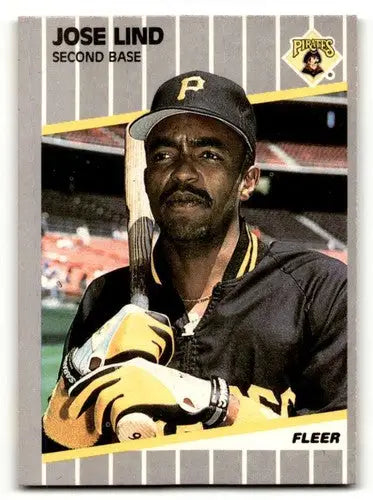 Jose Lind Pittsburgh Pirates baseball card from 1989 Fleer #214 displayed near ID 60699