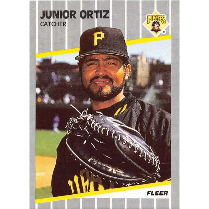 1989 Fleer #215 Junior Ortiz EX Excellent Pittsburgh Pirates Baseball Card - Baseball Card Single