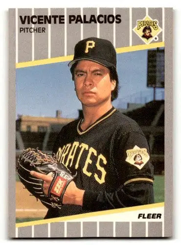 Vintage Vicente Palacios Pittsburgh baseball card with original gloss from 1989 Fleer