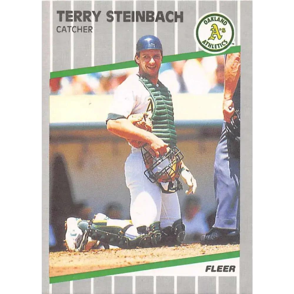 1989 Fleer #22 Terry Steinbach EX Excellent Oakland Athletics Baseball Card - Baseball Card Single
