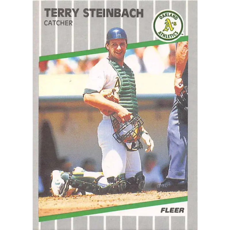 1989 Fleer #22 Terry Steinbach EX Excellent Oakland Athletics Baseball Card - Baseball Card Single