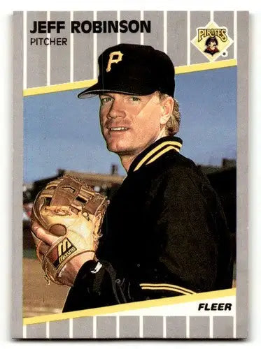 Jeff Robinson Pittsburgh Pirates baseball card from 1989 Fleer set NM N ID:60693