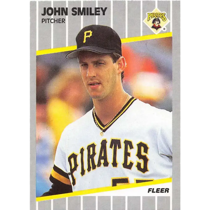 1989 Fleer #221 John Smiley EX Excellent Pittsburgh Pirates Baseball Card - Baseball Card Single