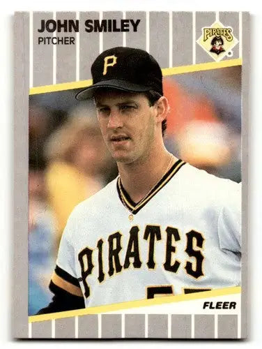 1989 Fleer John Smiley Pittsburgh Pirates baseball card for smiley pittsburgh pirates collection