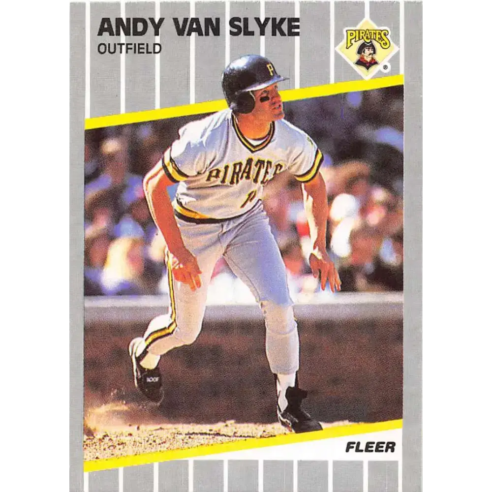1989 Fleer #222 Andy Van Slyke EX Excellent Pittsburgh Pirates Baseball Card - Baseball Card Single