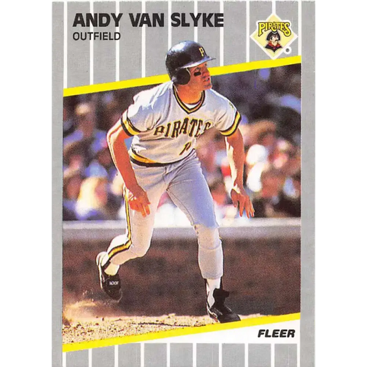 1989 Fleer #222 Andy Van Slyke EX Excellent Pittsburgh Pirates Baseball Card - Baseball Card Single