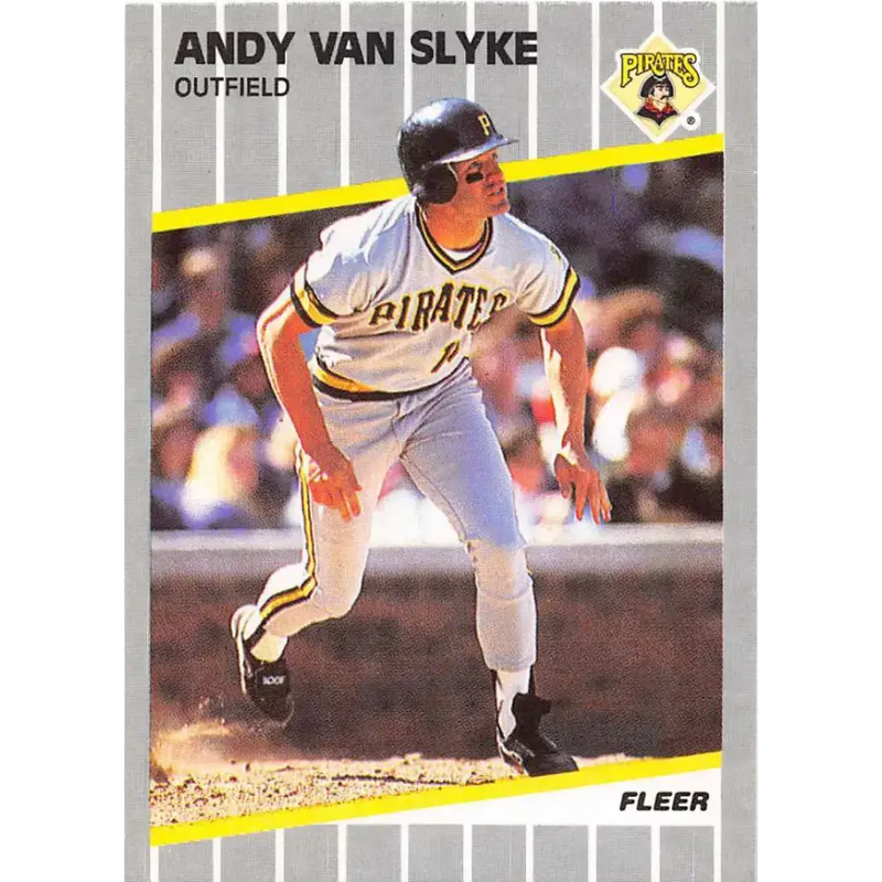 1989 Fleer #222 Andy Van Slyke EX Excellent Pittsburgh Pirates Baseball Card - Baseball Card Single