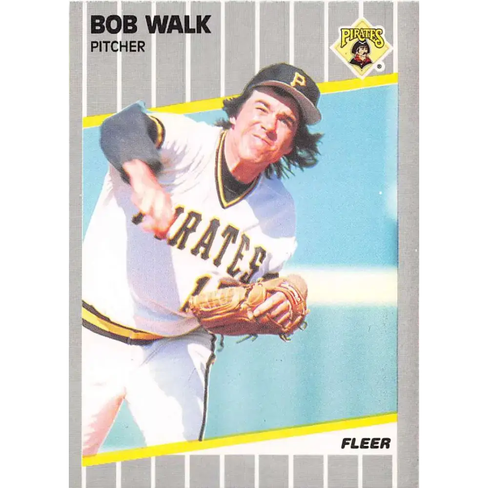 1989 Fleer #223 Bob Walk EX Excellent Pittsburgh Pirates Baseball Card - Baseball Card Single