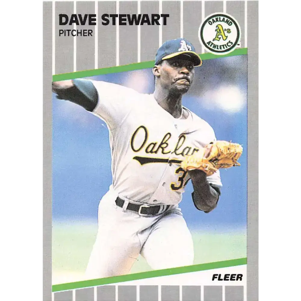 1989 Fleer #23 Dave Stewart EX Excellent Oakland Athletics Baseball Card - Baseball Card Single