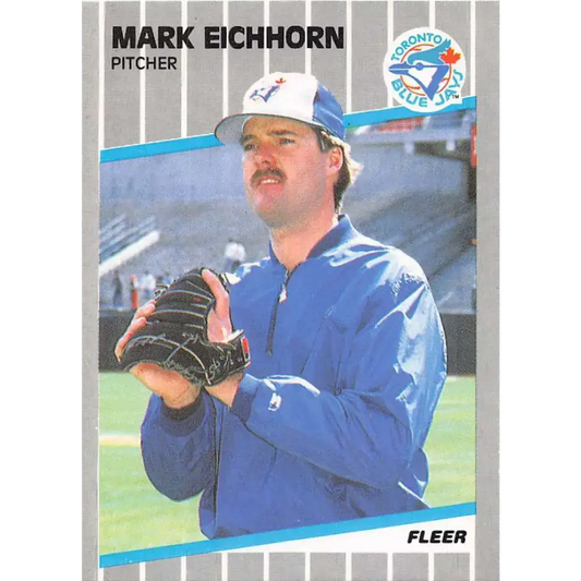 1989 Fleer #230 Mark Eichhorn EX Excellent Toronto Blue Jays Baseball Card