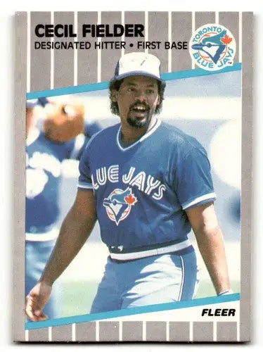 Cecil Fielder Toronto baseball card from 1989 Fleer #232 featuring Fielder Toronto Blue Jays