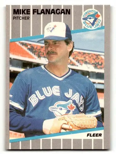 1989 Fleer Mike Flanagan Toronto Blue Jays baseball card NM Ne ID 60683