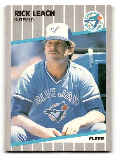 Original gloss 1989 Fleer Rick Leach Toronto Blue Jays baseball card ID 60710