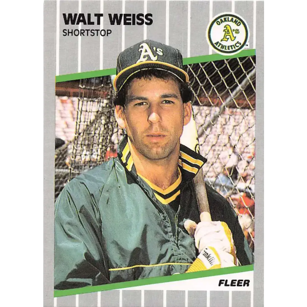 1989 Fleer #24 Walt Weiss EX Excellent Oakland Athletics Baseball Card - Baseball Card Single