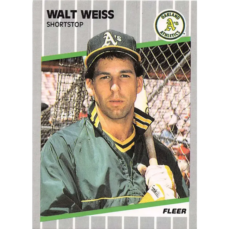 1989 Fleer #24 Walt Weiss EX Excellent Oakland Athletics Baseball Card - Baseball Card Single