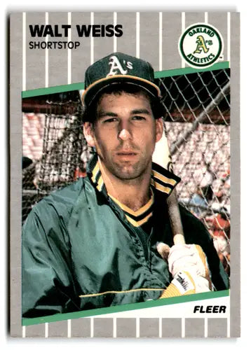 1989 Fleer Walt Weiss baseball card with original gloss and mint Athletics condition