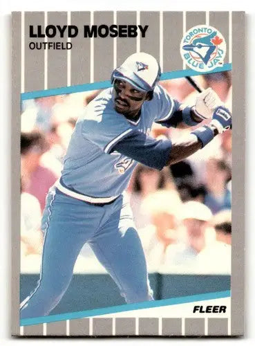 Original gloss Lloyd Moseby Toronto baseball card from 1989 Fleer series