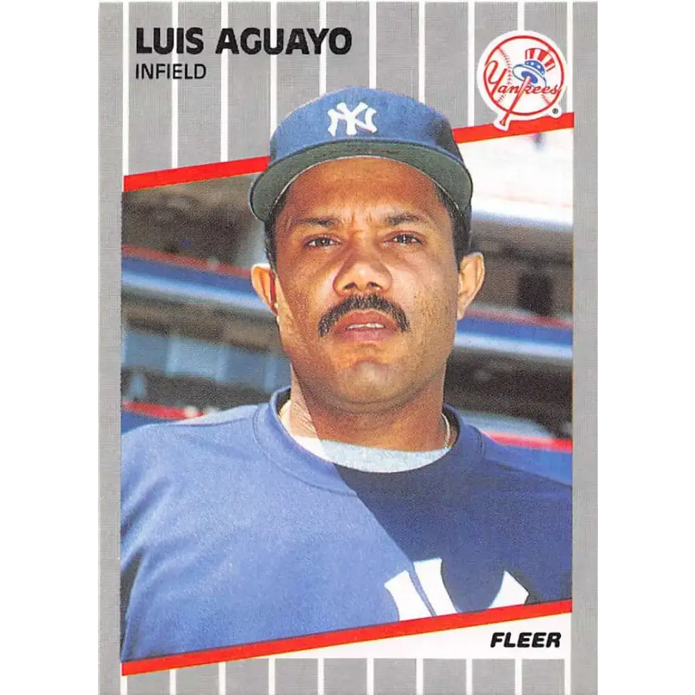 1989 Fleer #249 Luis Aguayo EX Excellent New York Yankees Baseball Card - Baseball Card Single