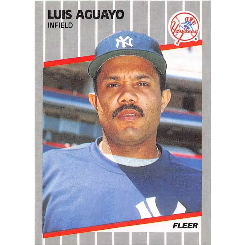 1989 Fleer #249 Luis Aguayo EX Excellent New York Yankees Baseball Card - Baseball Card Single