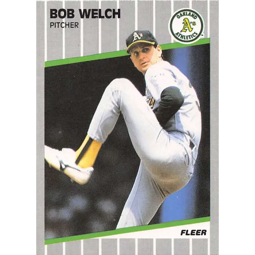 1989 Fleer #25 Bob Welch EX Excellent Oakland Athletics Baseball Card - Baseball Card Single