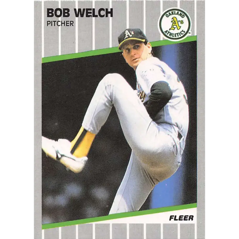 1989 Fleer #25 Bob Welch EX Excellent Oakland Athletics Baseball Card - Baseball Card Single