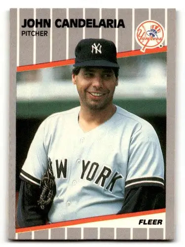 1989 Fleer John Candelaria Yankees baseball card with original gloss NM N ID 60740