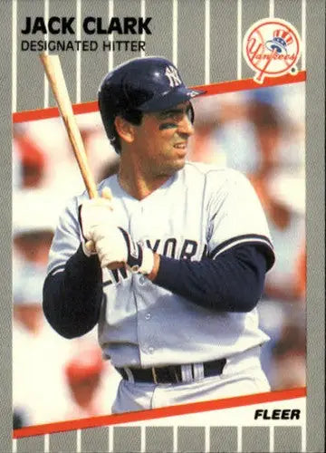 Original gloss 1989 Fleer Jack Clark baseball card featuring Yankees ID 2555