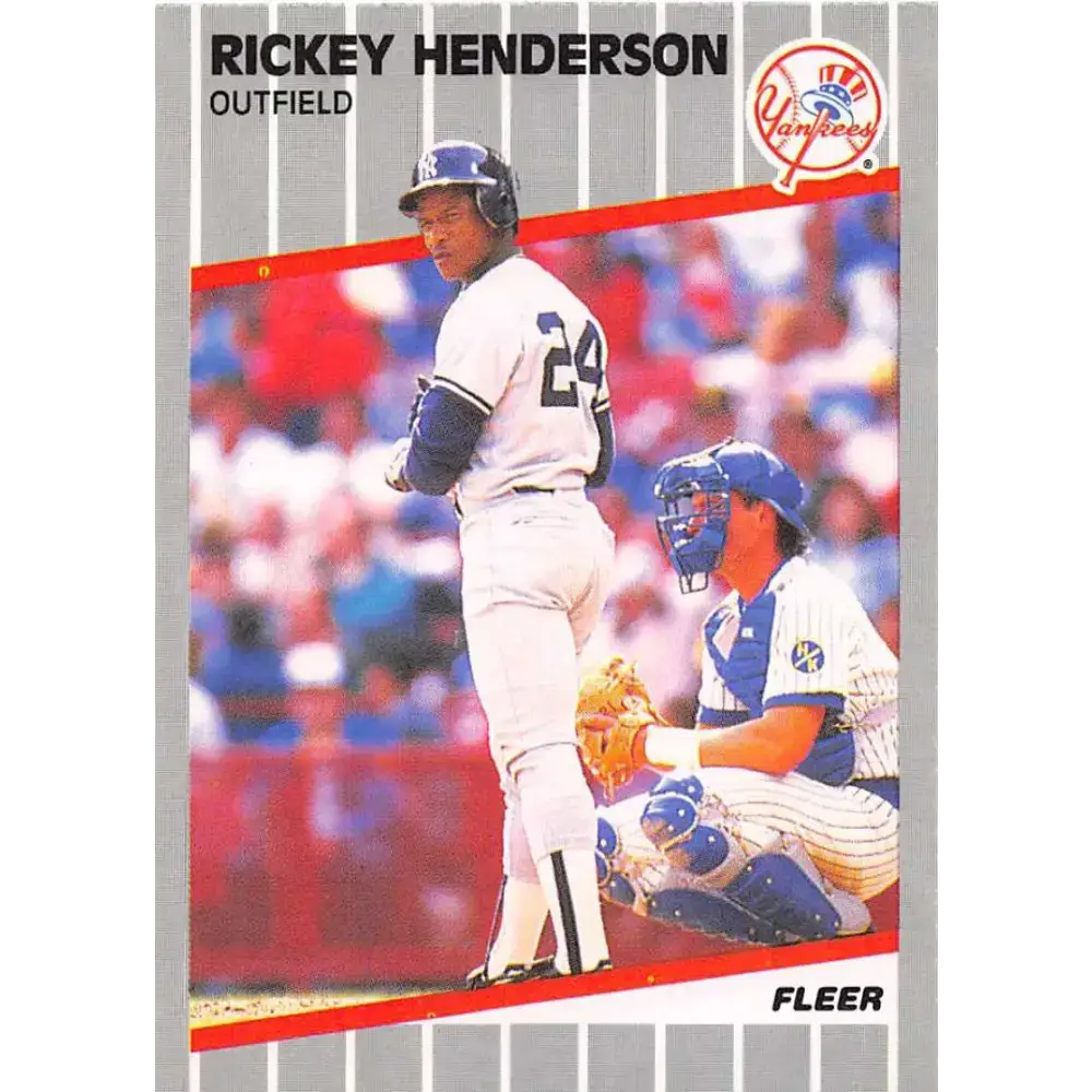 1989 Fleer #254 Rickey Henderson EX Excellent New York Yankees Baseball Card - Baseball Card Single