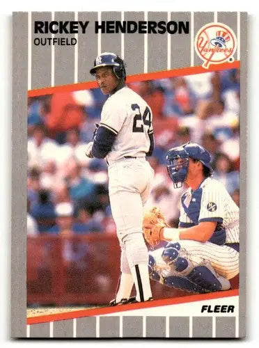 1989 Fleer #254 Rickey Henderson New York Yankees Baseball Cards NM ID:60738 - Baseball Card Single