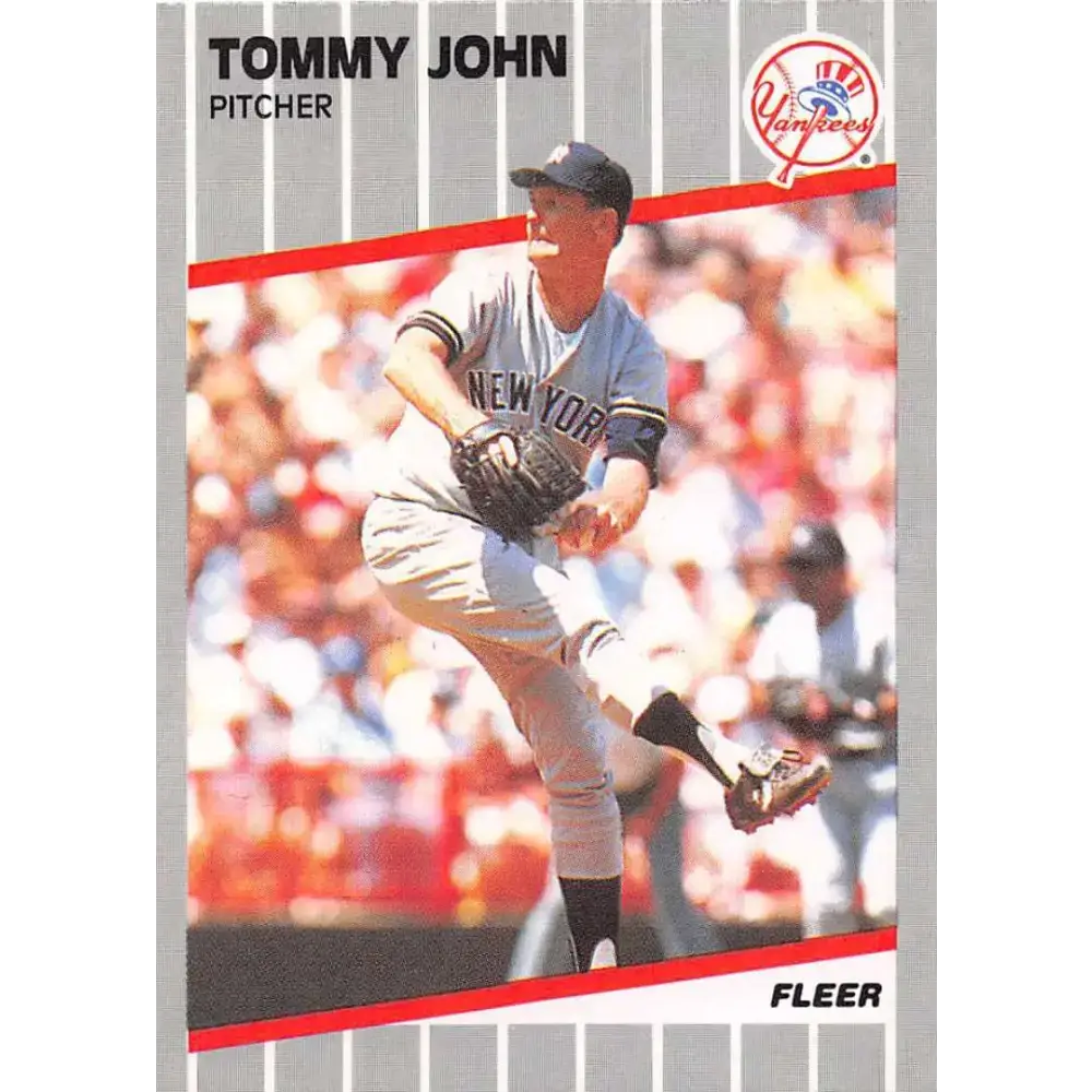 1989 Fleer #255 Tommy John EX Excellent New York Yankees Baseball Card - Baseball Card Single