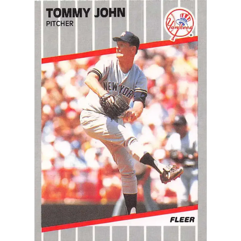 1989 Fleer #255 Tommy John EX Excellent New York Yankees Baseball Card - Baseball Card Single