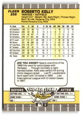1989 Fleer #256 Roberto Kelly - Baseball Card Single