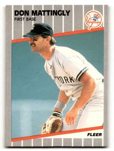 Original gloss Don Mattingly Yankees baseball card from 1989 Fleer #258