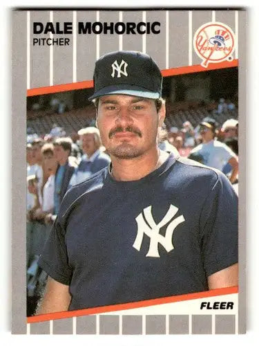 Original gloss Dale Mohorcic Yankees baseball card from 1989 Fleer #259