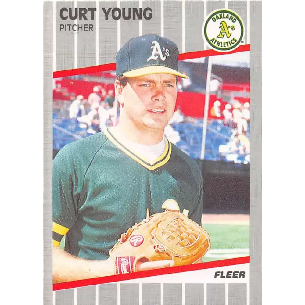 1989 Fleer #26 Curt Young EX Excellent Oakland Athletics Baseball Card - Baseball Card Single
