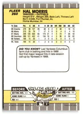 1989 Fleer #260 Hal Morris - Baseball Card Single
