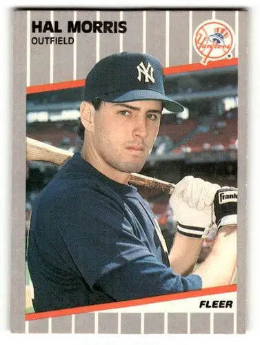 1989 Fleer Hal Morris Yankees baseball card with original gloss NM Near M ID:54305