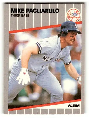 1989 Fleer Mike Pagliarulo Yankees baseball card, NM, perfect for Yankees baseball fans