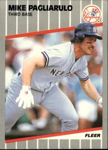 1989 Fleer Mike Pagliarulo baseball card with original gloss NM-MT Yankees UER