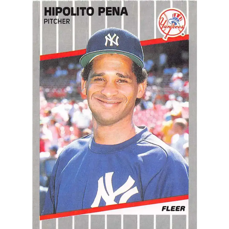 1989 Fleer #263 Hipolito Pena EX Excellent New York Yankees Baseball Card - Baseball Card Single