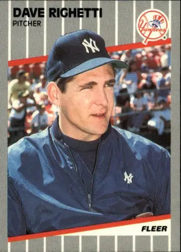 1989 Fleer Dave Righetti baseball card with original gloss from Yankees sports cards