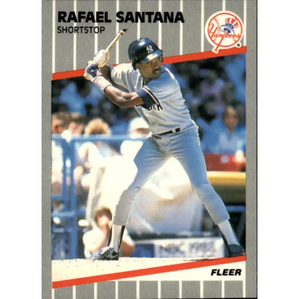 1989 Fleer #268 Rafael Santana EX Excellent New York Yankees Baseball Card - Baseball Card Single