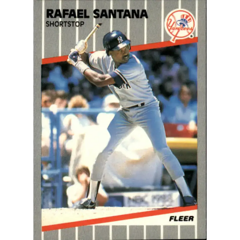 1989 Fleer #268 Rafael Santana EX Excellent New York Yankees Baseball Card - Baseball Card Single