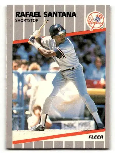1989 Fleer Rafael Santana Yankees baseball card with original gloss NM-MT ID 54552