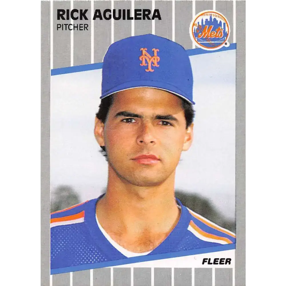 1989 Fleer #27 Rick Aguilera EX Excellent New York Mets Baseball Card - Baseball Card Single
