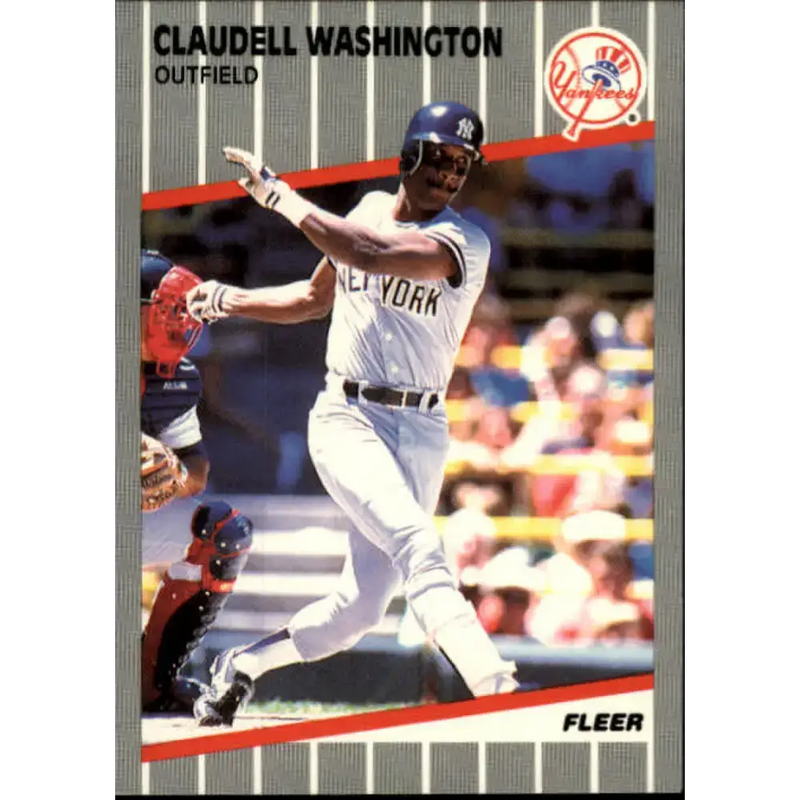 1989 Fleer #272 Claudell Washington EX Excellent New York Yankees Baseball Card - Baseball Card Single