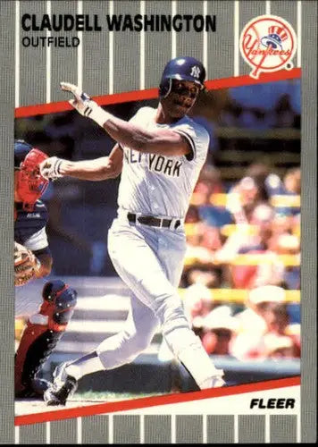 Original gloss Claudell Washington baseball card 1989 Fleer #272 NM-MT Yankees