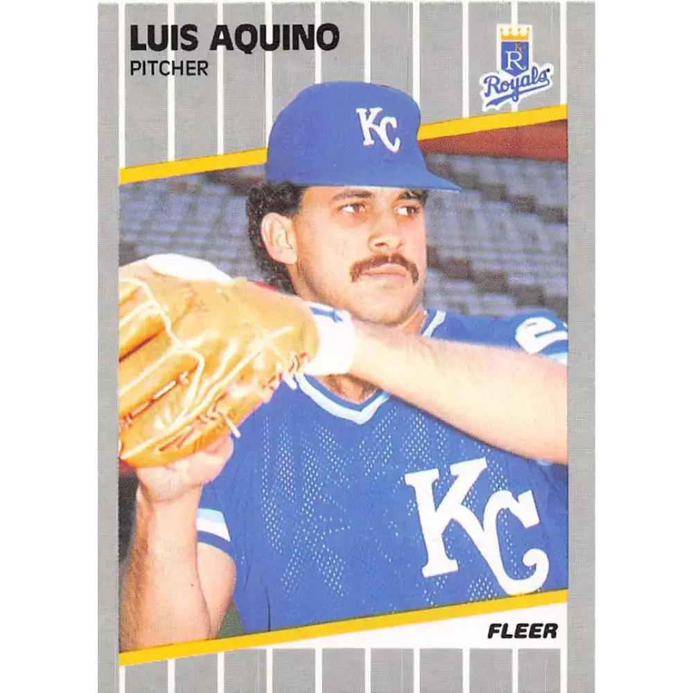 1989 Fleer #275 Luis Aquino EX Excellent Kansas City Royals Baseball Card - Baseball Card Single