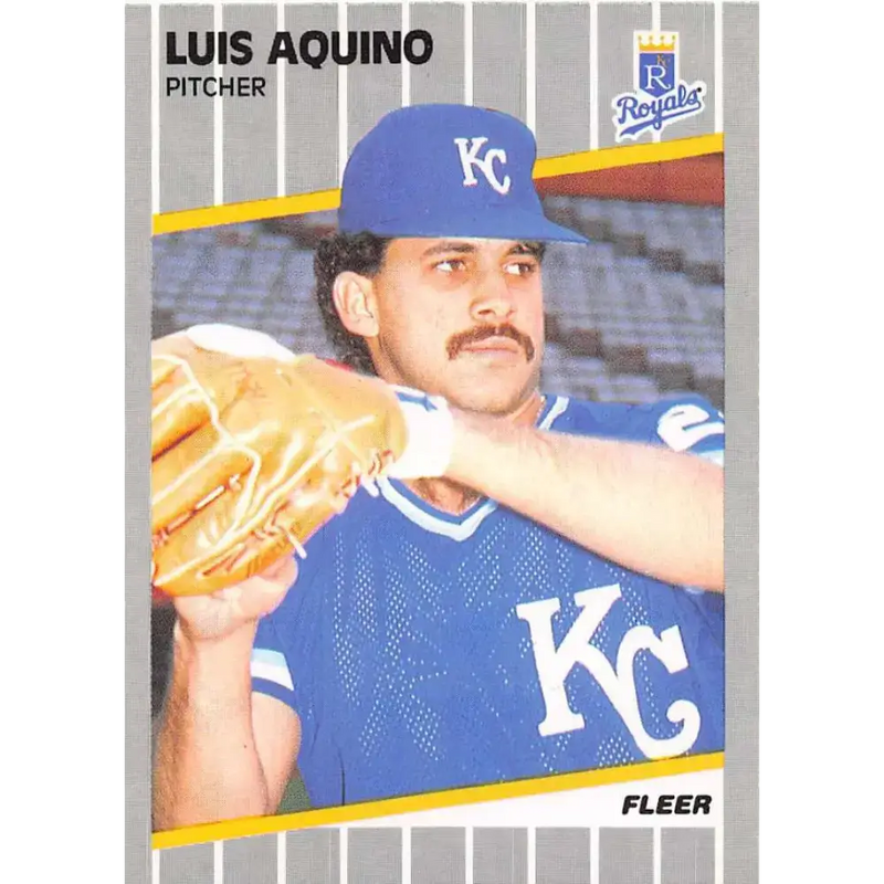 1989 Fleer #275 Luis Aquino EX Excellent Kansas City Royals Baseball Card - Baseball Card Single